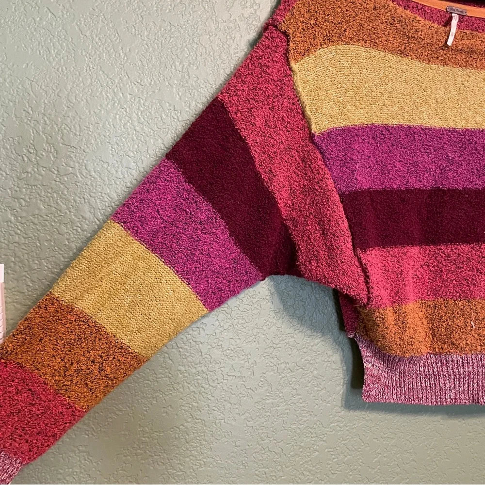 Free People Candyland Pullover striped Sweater XS - Picture 3 of 5